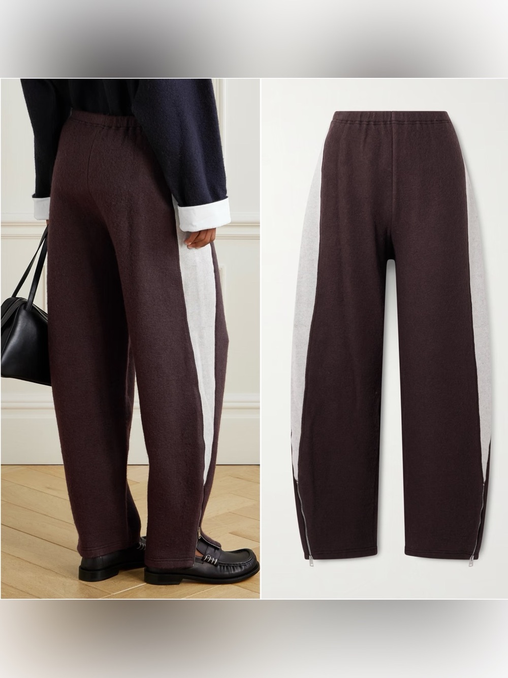 NWT Tory Burch stripe zip japanese jersey trousers XS $995